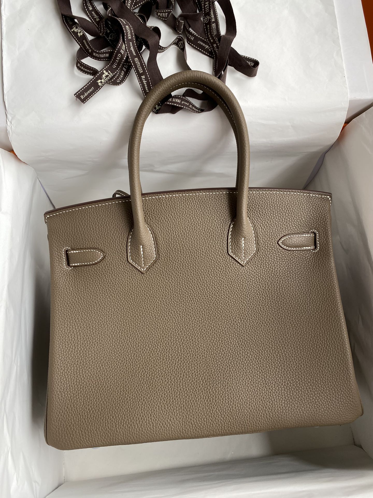 Hermes Birkin 30CM Togo Leather Handbag Etoupe